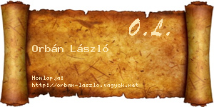 Orbán László névjegykártya